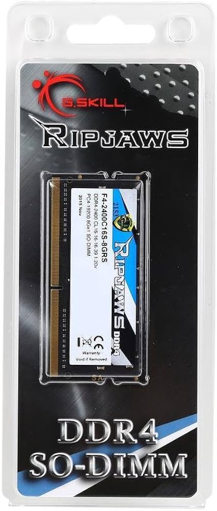 PCパーツ G. Skill Ripjaws SO-DIMM DDR4 2400 PC4 19200 8GB CL16 ggw725x G. Skill Ripjaws SO-DIMM DDR4 2400 PC4 19200 8GB CL16 ggw725x
